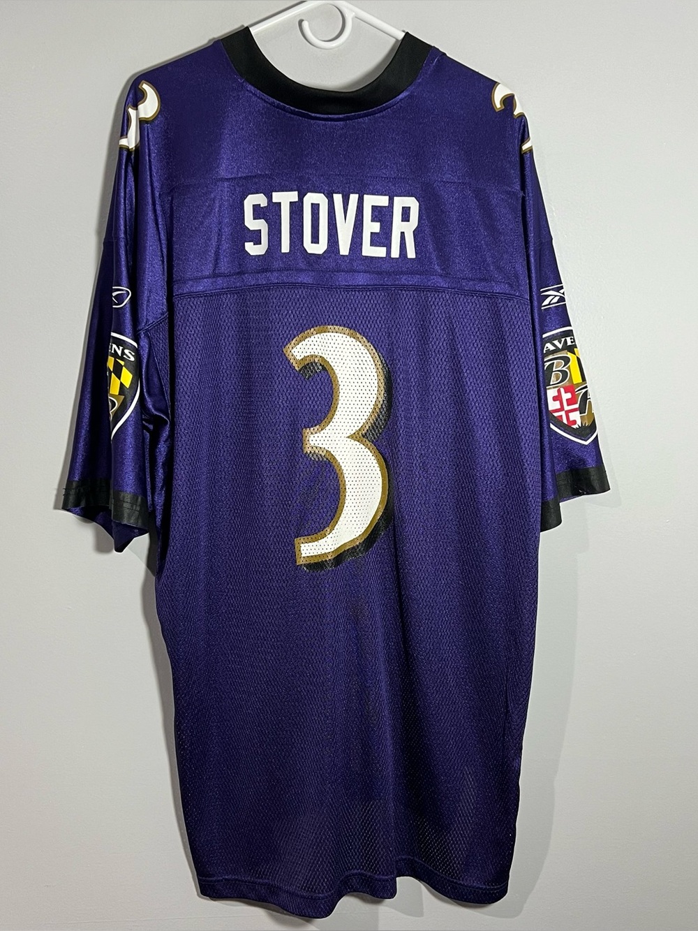 Vintage Reebok NFL Baltimore Ravens Matt Stover Purple Football Jersey Mens 2XL